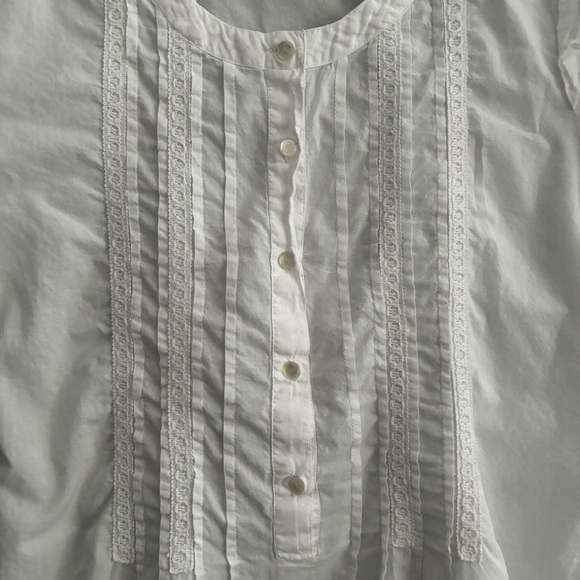 SPY C Sweet Temptation Large White Cotton Short Sleeve Blouse - Picture 3 of 8